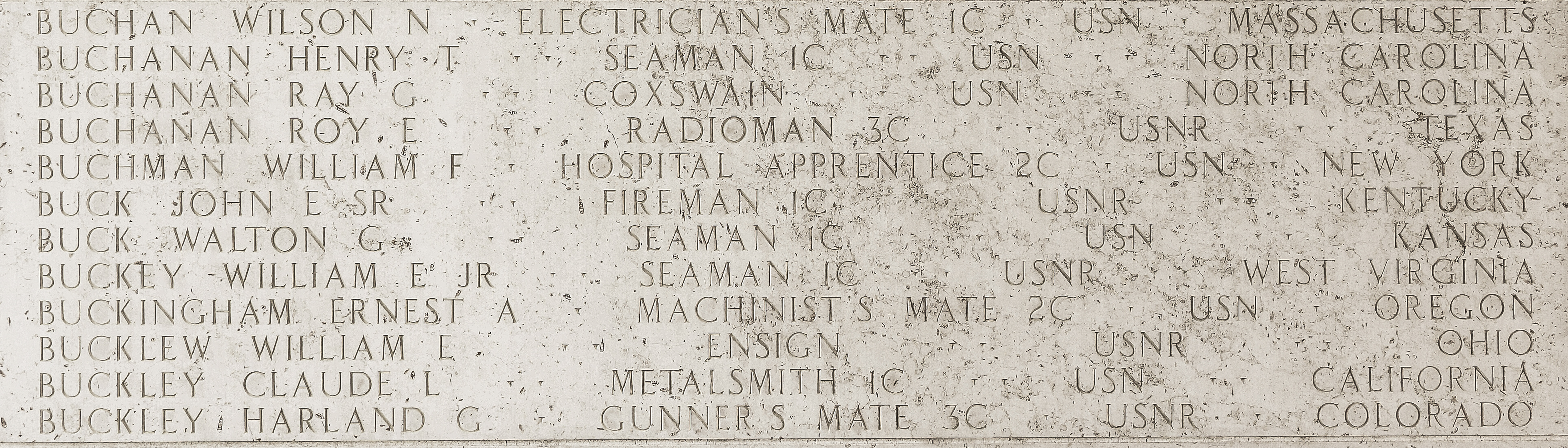 William F. Buchman, Hospital Apprentice Second Class